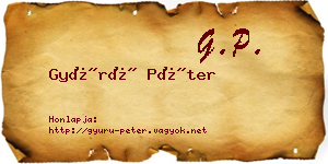 Gyürü Péter névjegykártya