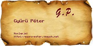 Gyürü Péter névjegykártya