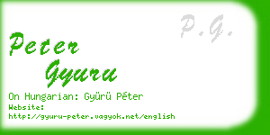 peter gyuru business card